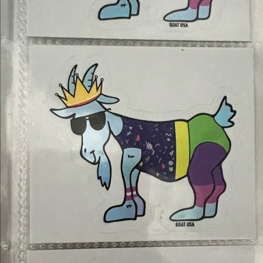 GOAT USA Colorful Crowned Goat Sticker - Blue, Green, Purple